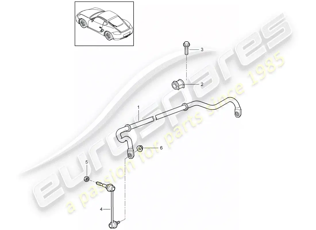 porsche 2012 (987 cayman) stabilizer parts diagram
