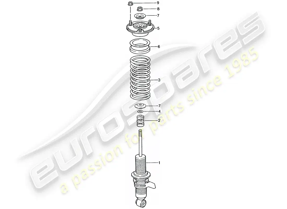 porsche 2002 (996 gt3) shock absorber - coil spring parts diagram