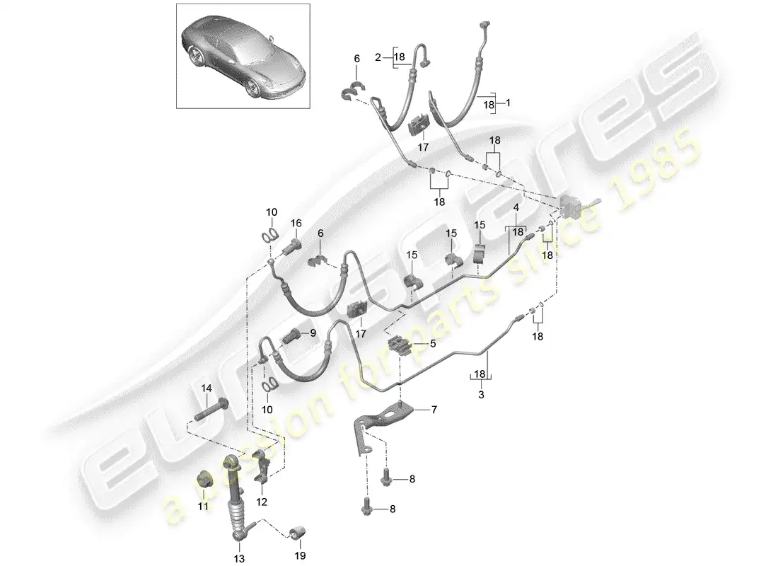porsche 2016 (991-1) lines parts diagram