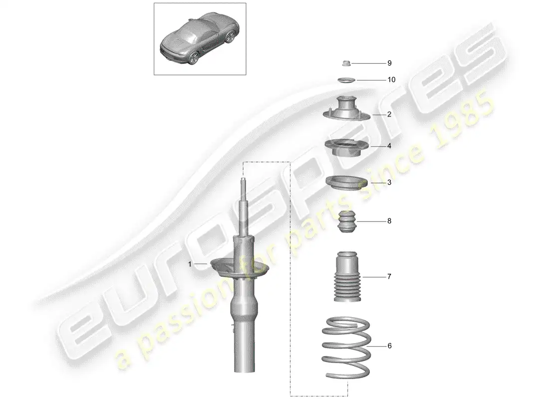 porsche 2015 (981 boxster) shock absorber parts diagram