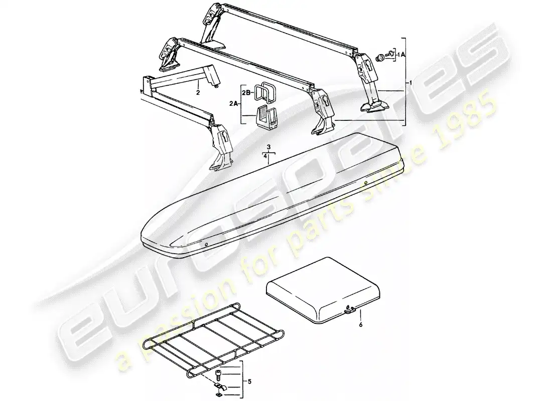 porsche 1978 (911) roof transport system - - 1 - parts diagram