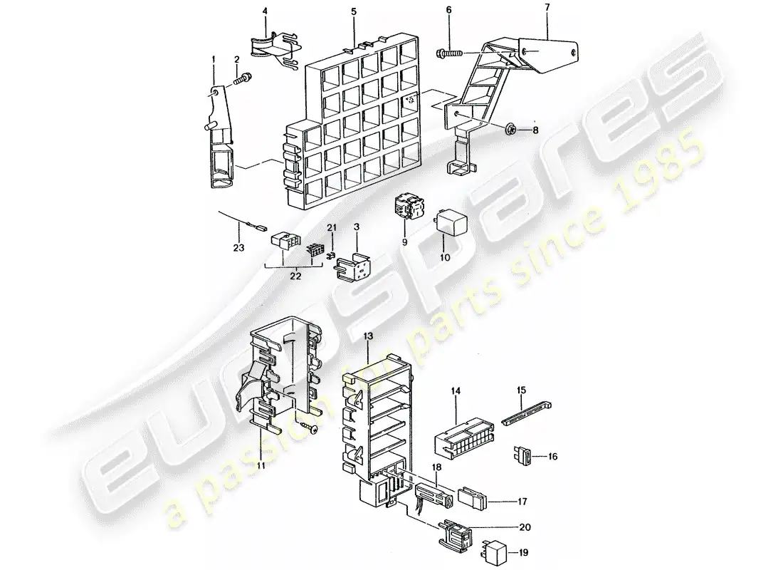 porsche 2003 (996 gt3) fuse box/relay plate - dashboard parts diagram