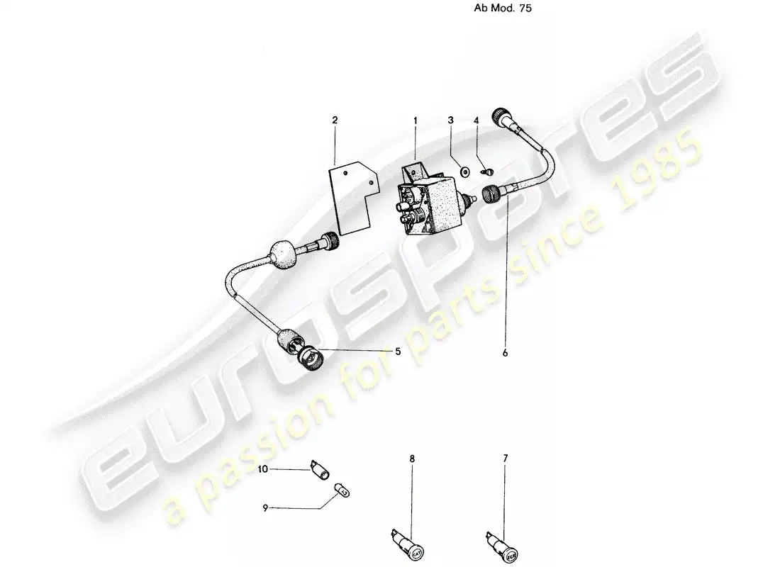 porsche 1976 (914) catalyst - counter switch - warning lamp - d - mj 1975>> parts diagram