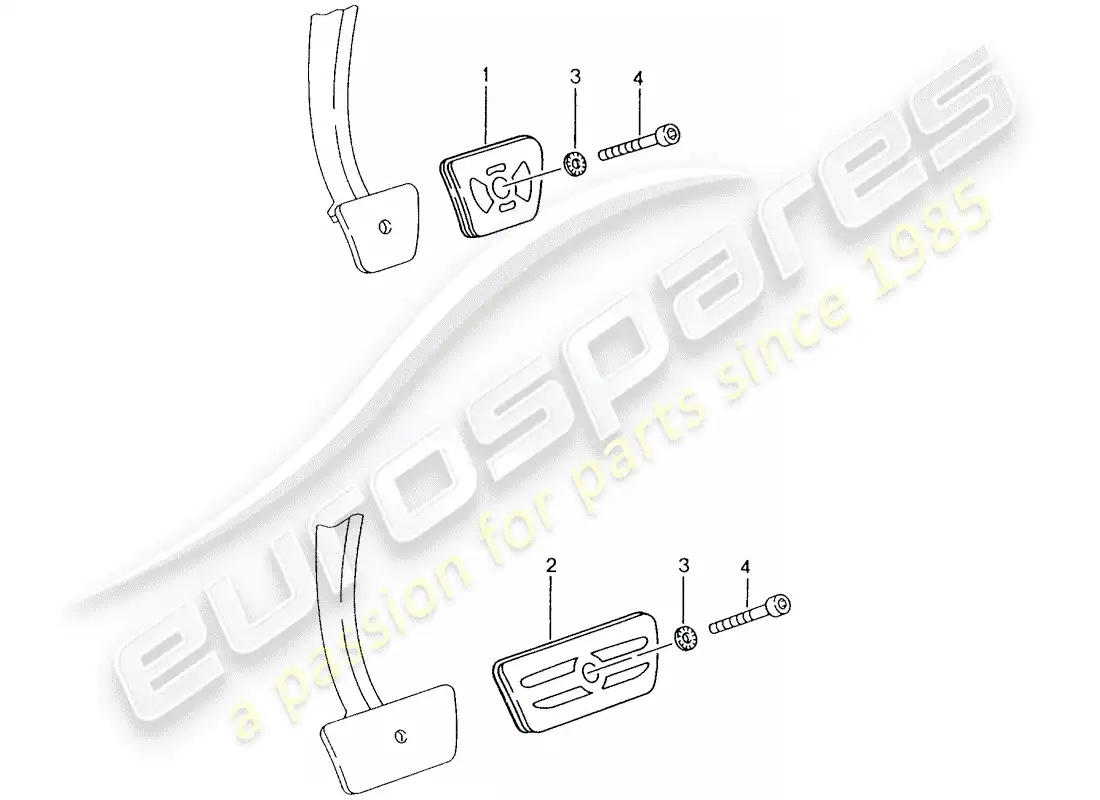 porsche 2010 (tequipment) vertical pedal adjustment parts diagram