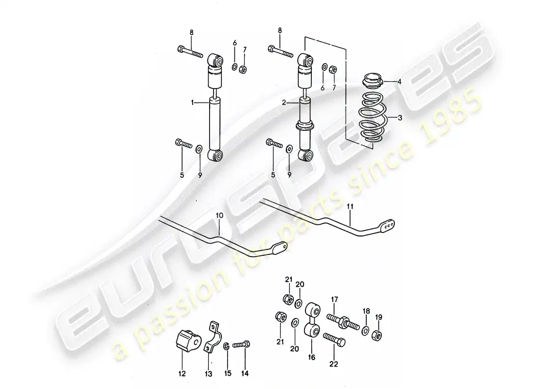 porsche 1993 (968) vibration damper - stabilizer parts diagram
