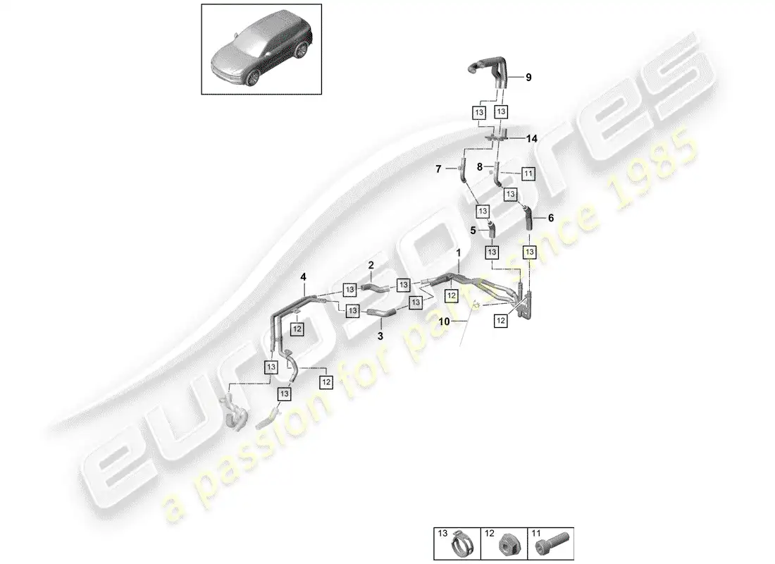 porsche 2020 (cayenne e3 9ya/9yb) heater part diagram