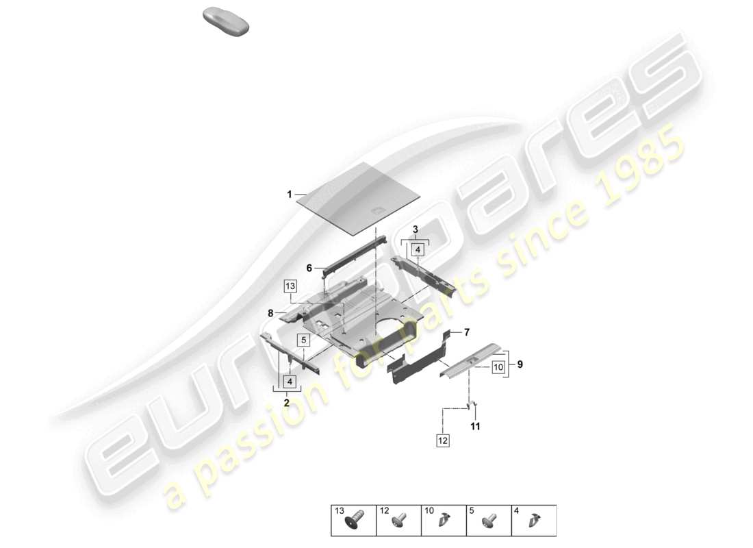 porsche 2025 (macan-e) trim for luggage compartment accessories parts diagram