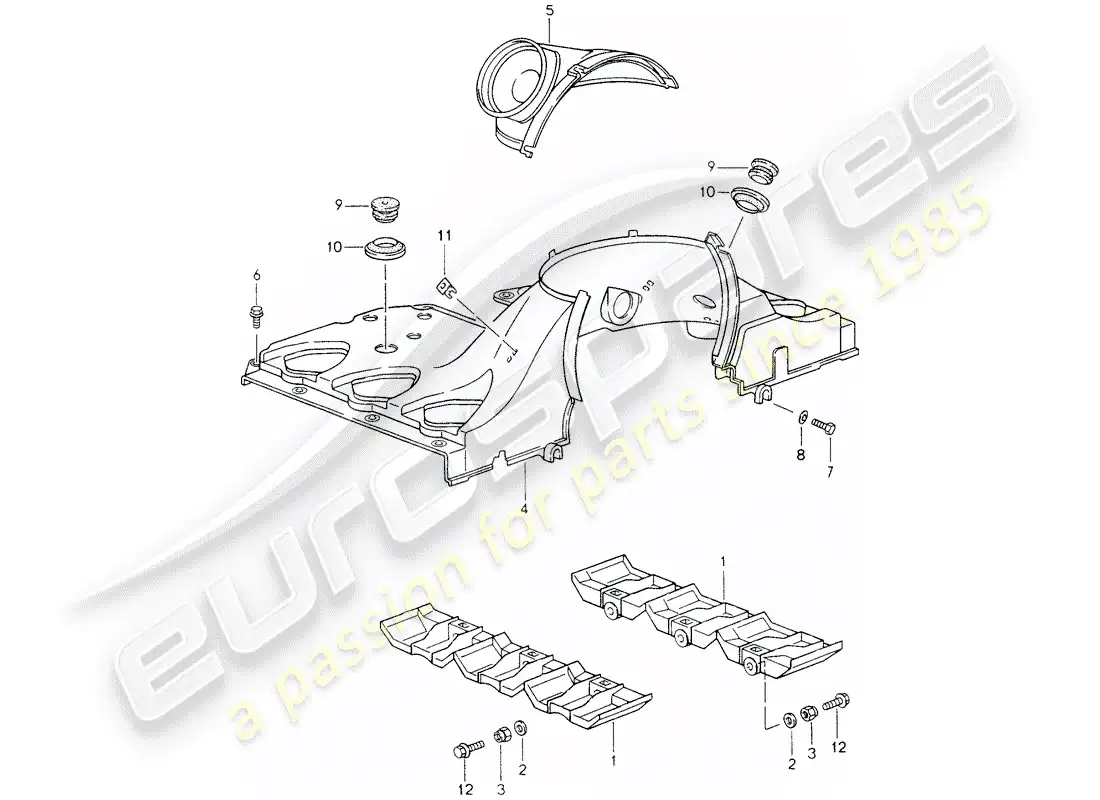 porsche 1994 (993) air duct parts diagram