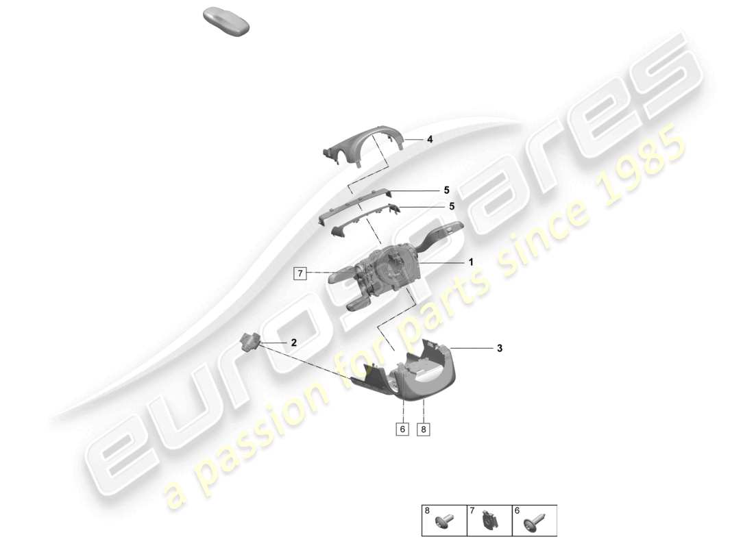 porsche 2025 (macan-e) steering column switch parts diagram