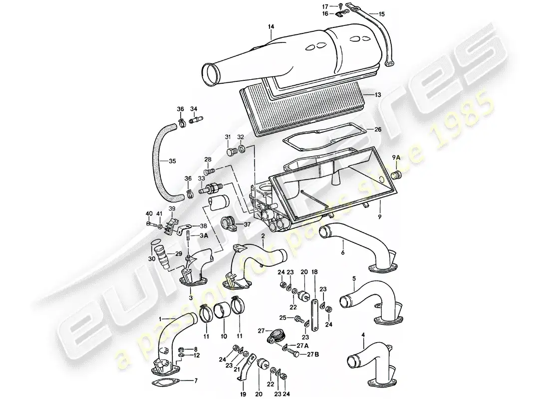 porsche 1978 (911) air cleaner parts diagram
