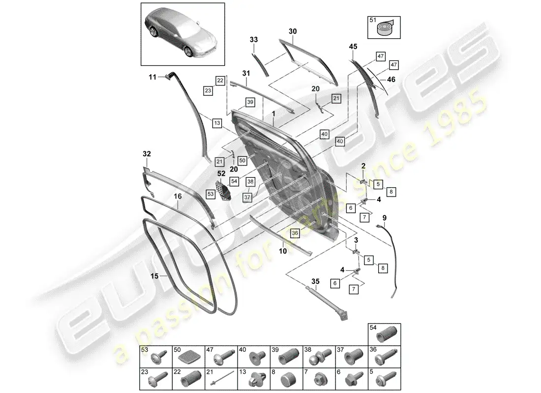 porsche 2017 (panamera 971-1) gasket part diagram