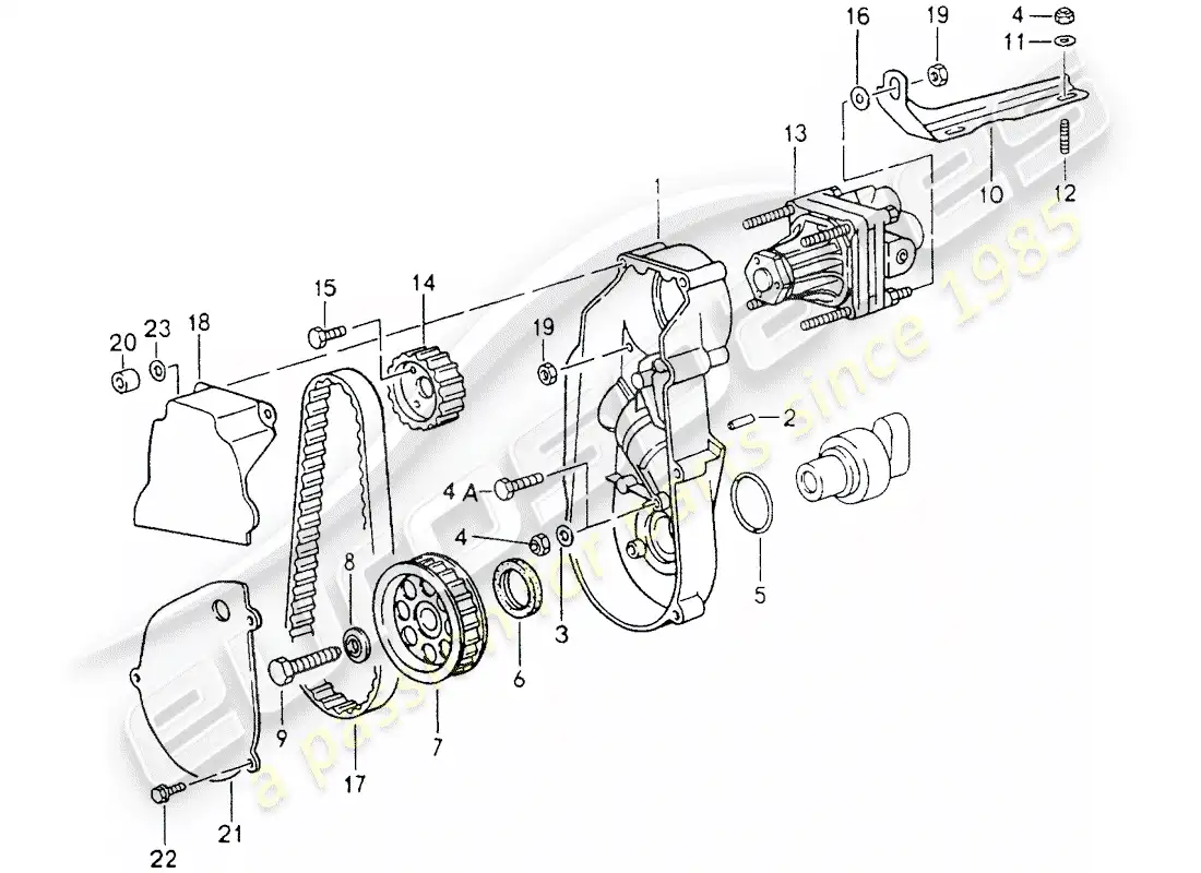 porsche 1994 (964) power-steering pump parts diagram