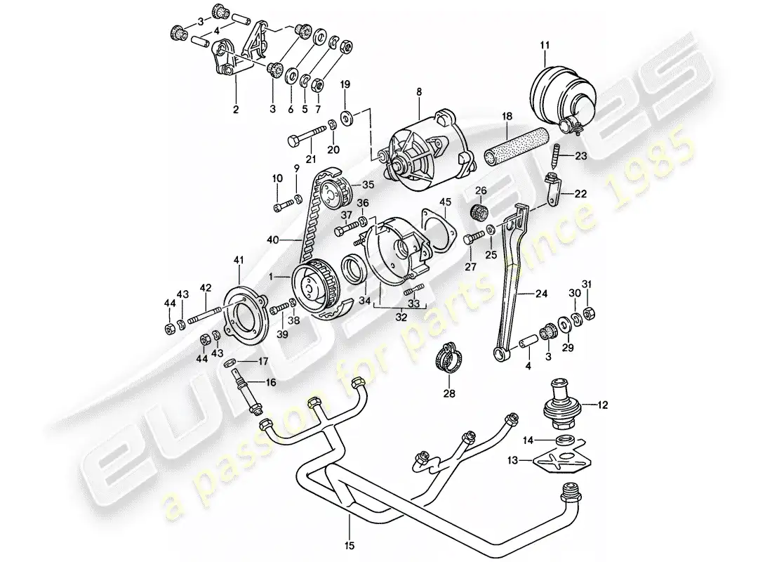 porsche 1985 (911) air injection parts diagram