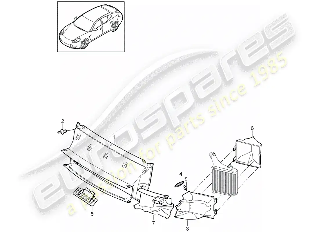 porsche 2015 (panamera 970) air duct parts diagram