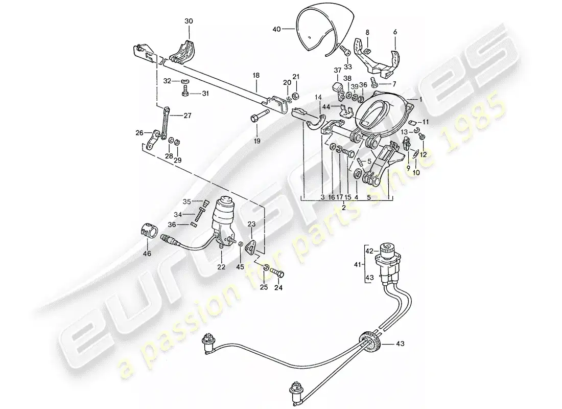 porsche 1989 (928) pop-up headlight parts diagram