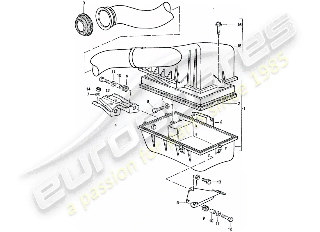 porsche 1982 (944) air cleaner system parts diagram