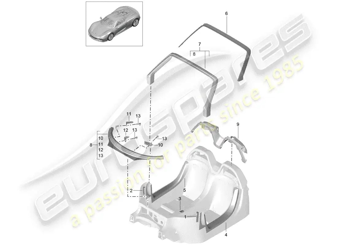 porsche 2015 (918 spyder) special repair concept parts diagram