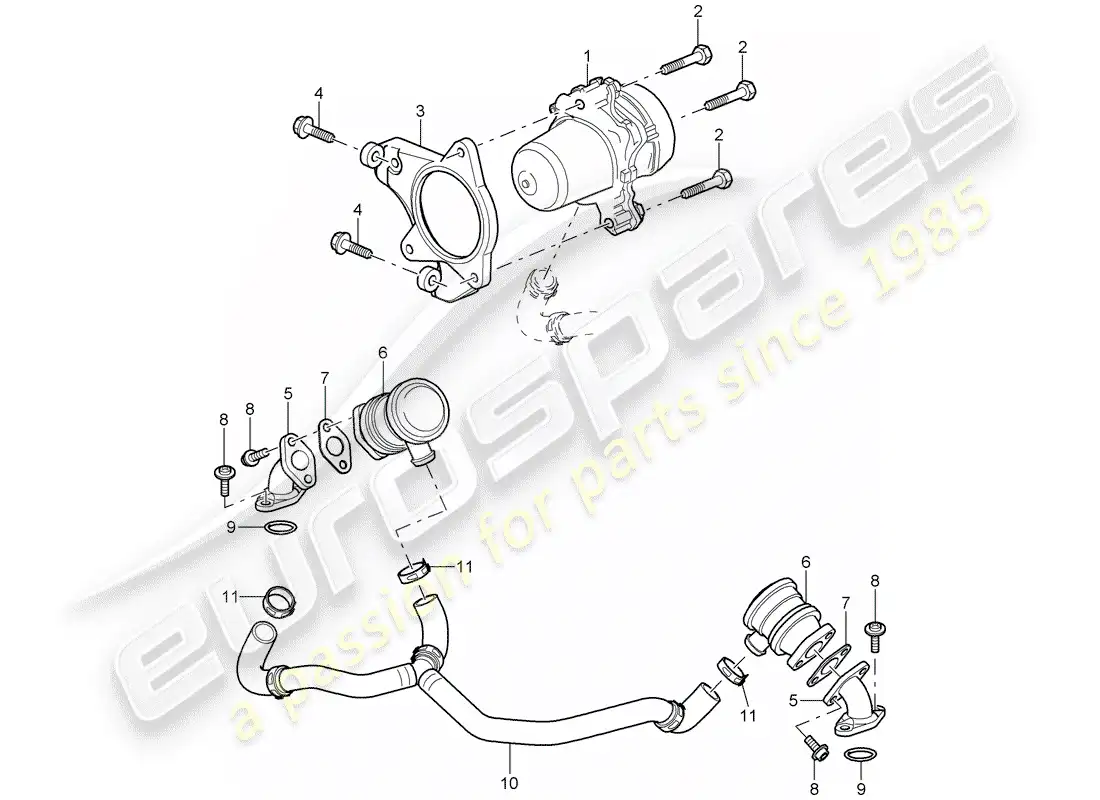 porsche 2009 (997-2 gt3) air injection parts diagram