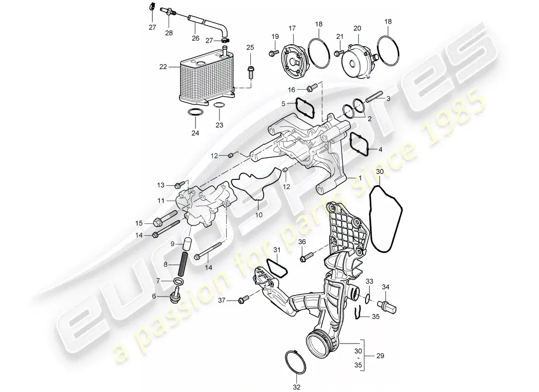 porsche 2007 (987 cayman) oil pump parts diagram