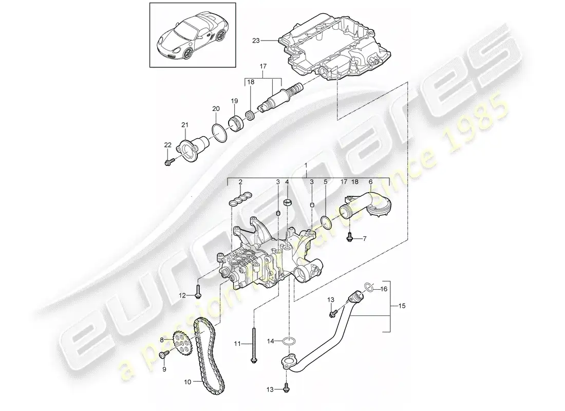porsche 2012 (987 boxster) oil pump parts diagram