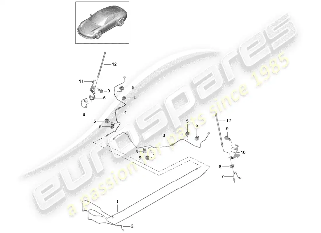 porsche 2016 (991-1) brake line parts diagram