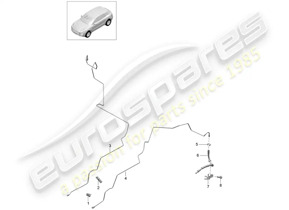 porsche 2018 (macan) brake line parts diagram
