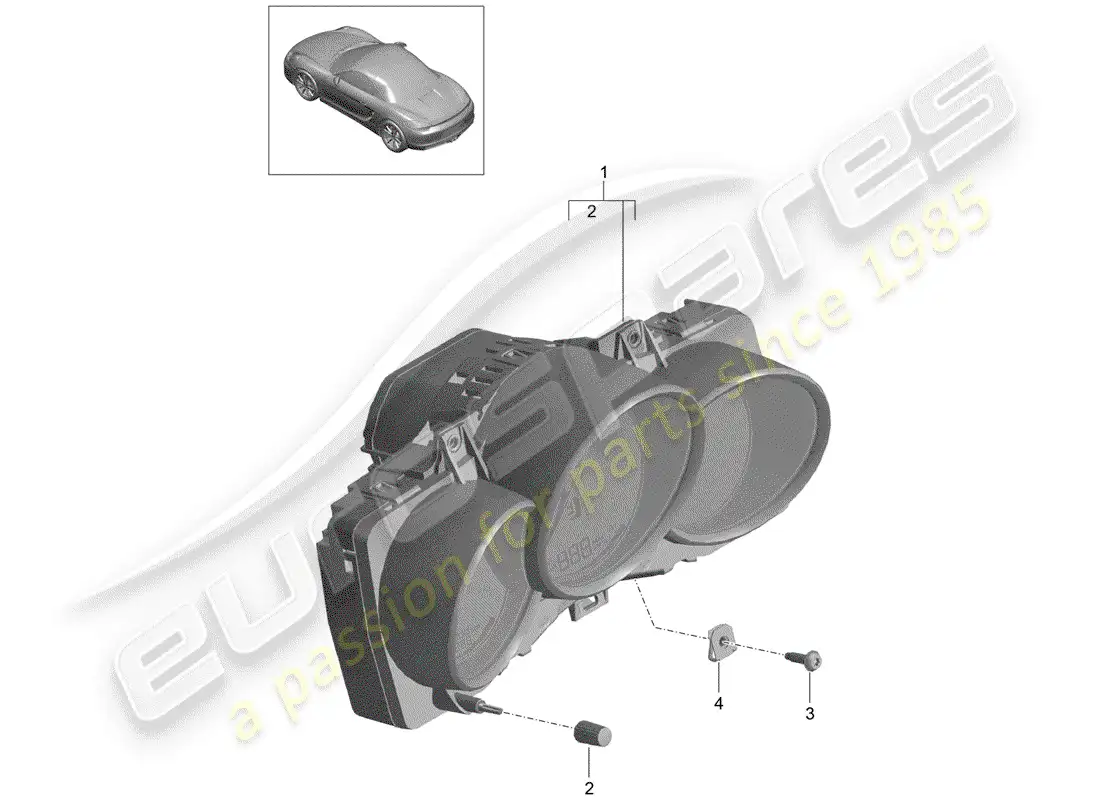 porsche 2012 (981 boxster) instruments parts diagram