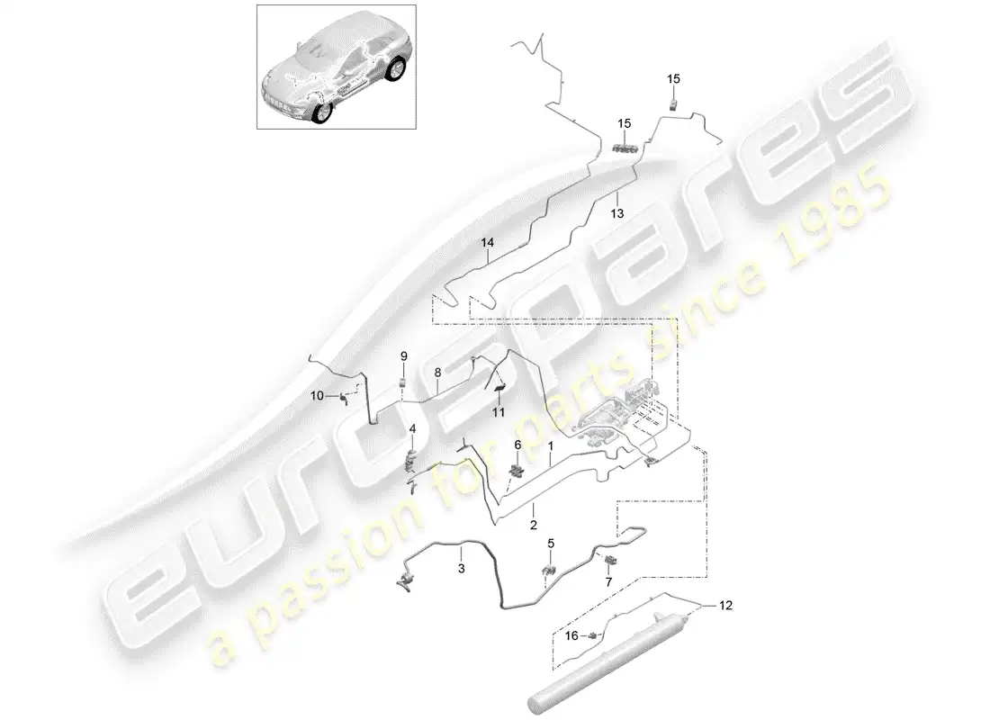 porsche 2016 (macan) self levelling system parts diagram