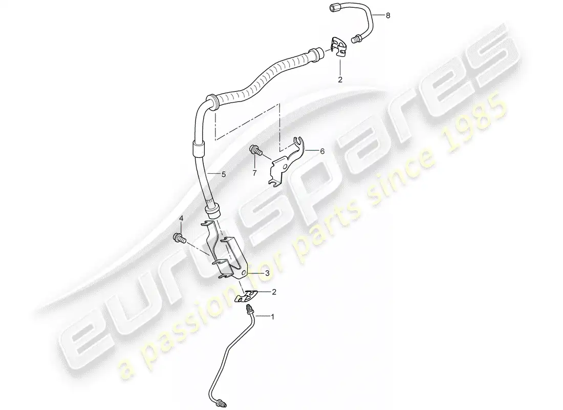 porsche 2010 (cayenne e1 9pa) brake lines parts diagram