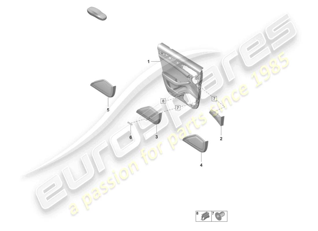 porsche 2023 (panamera 971-2) door panel rear leather part diagram