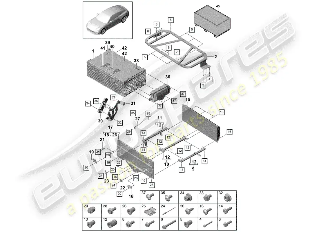 porsche 2019 (panamera 971-1) battery parts diagram
