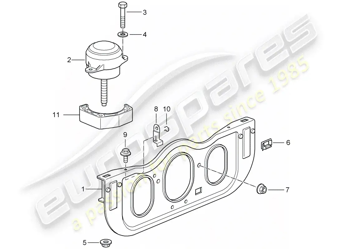 porsche 2001 (996 gt3) engine suspension parts diagram