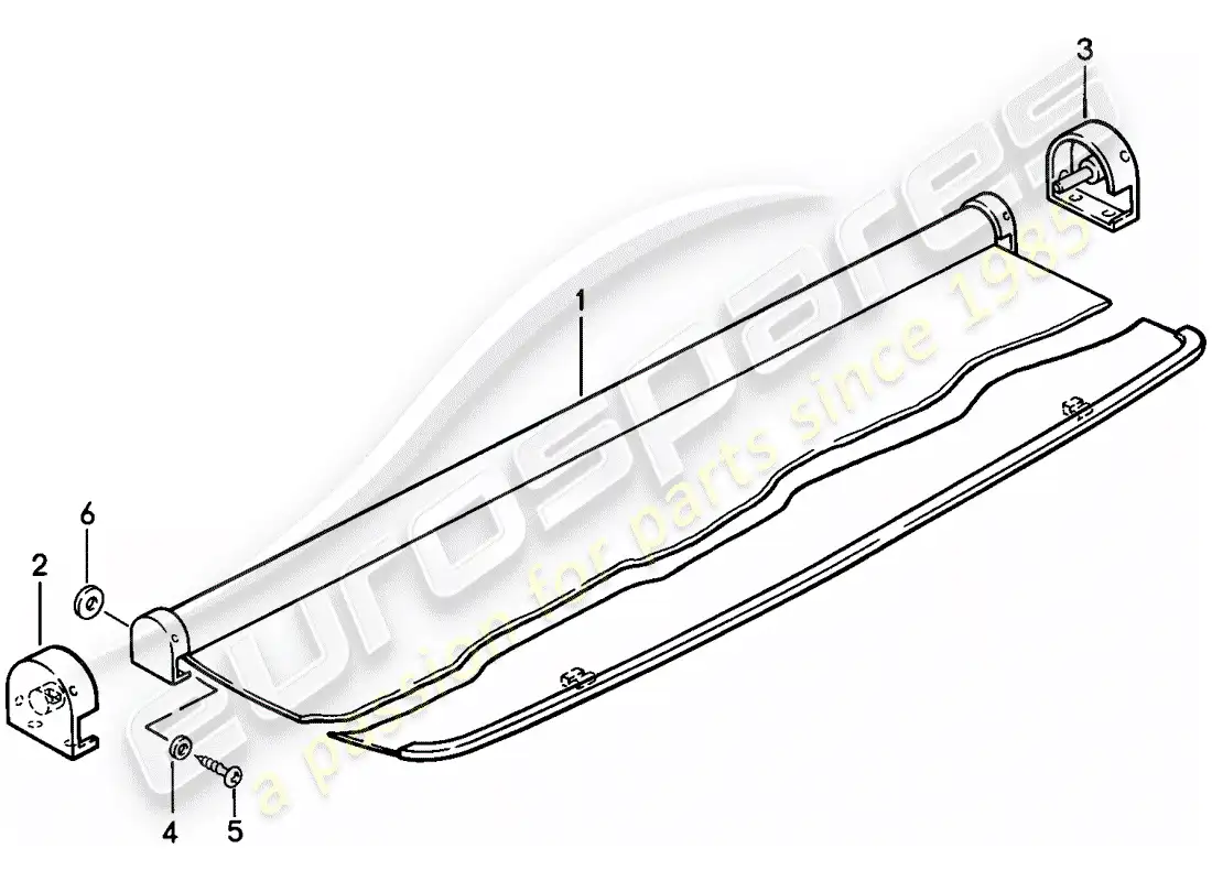 porsche 1984 (944) luggage compartment cover parts diagram