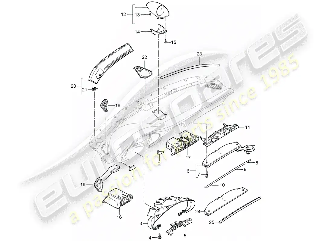 porsche 2009 (997-2 gt3) accessories parts diagram