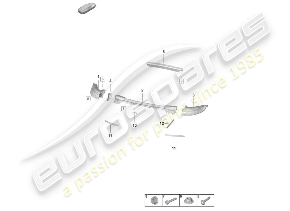 porsche 2024 (panamera 971-2) rear light additional brake light licence plate light part diagram