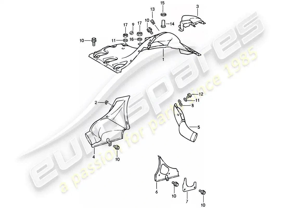 porsche 1985 (911) air duct parts diagram