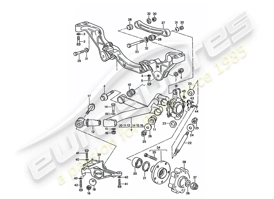 porsche 1995 (928) rear axle parts diagram