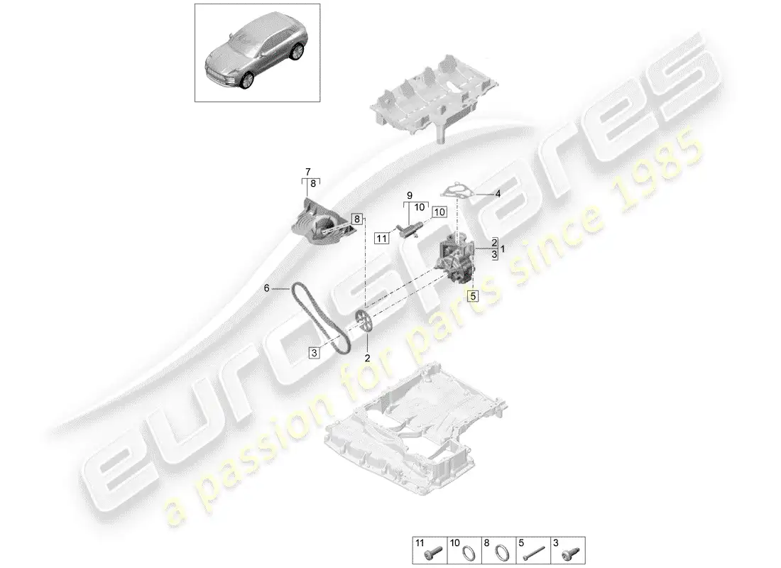 porsche 2019 (macan) oil pump parts diagram