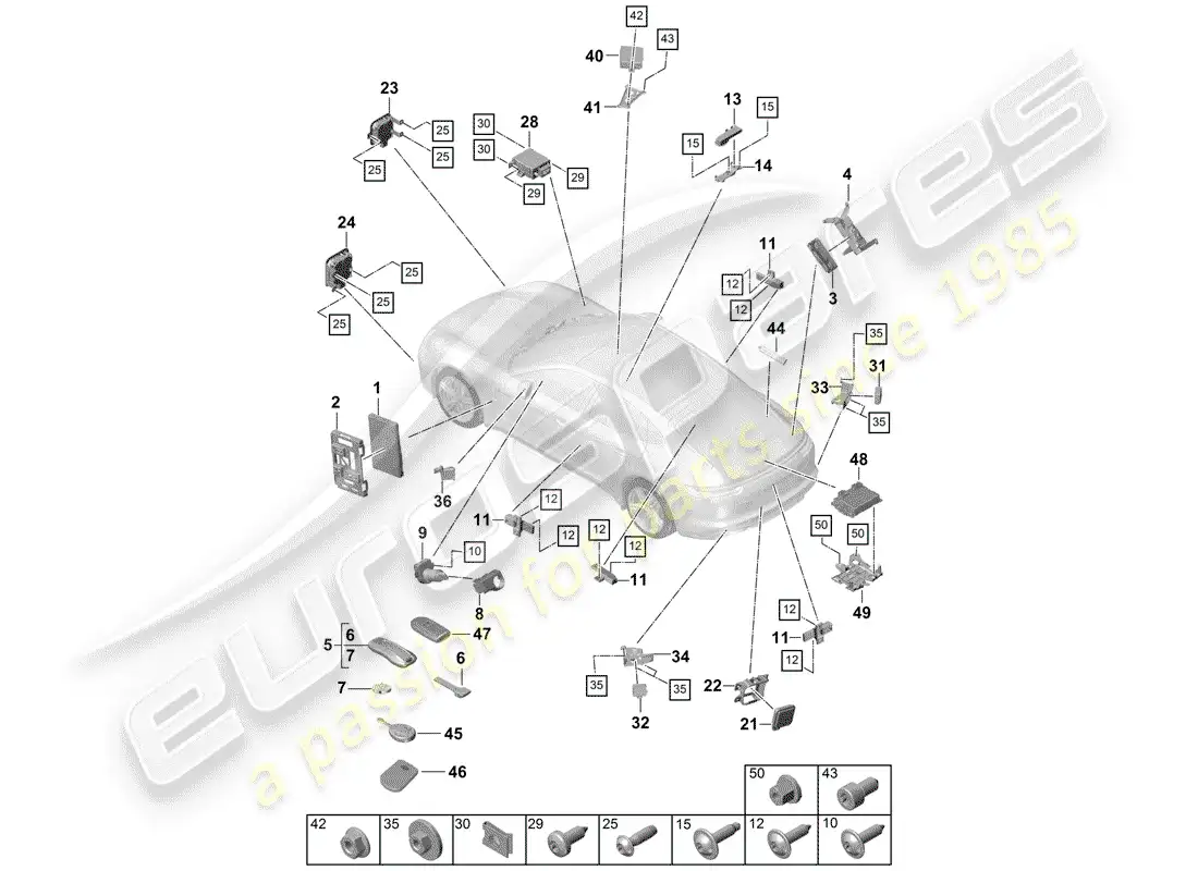 porsche 2017 (panamera 971-1) control units parts diagram