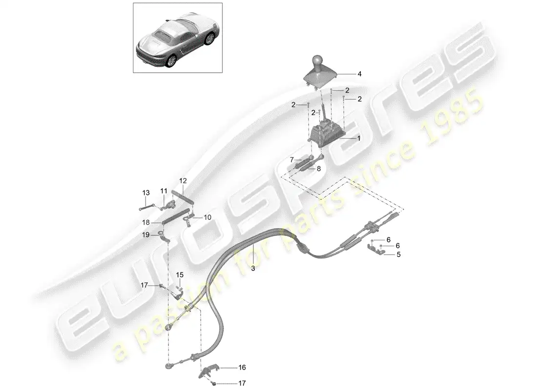 porsche 2019 (718 boxster) shift mechanism parts diagram