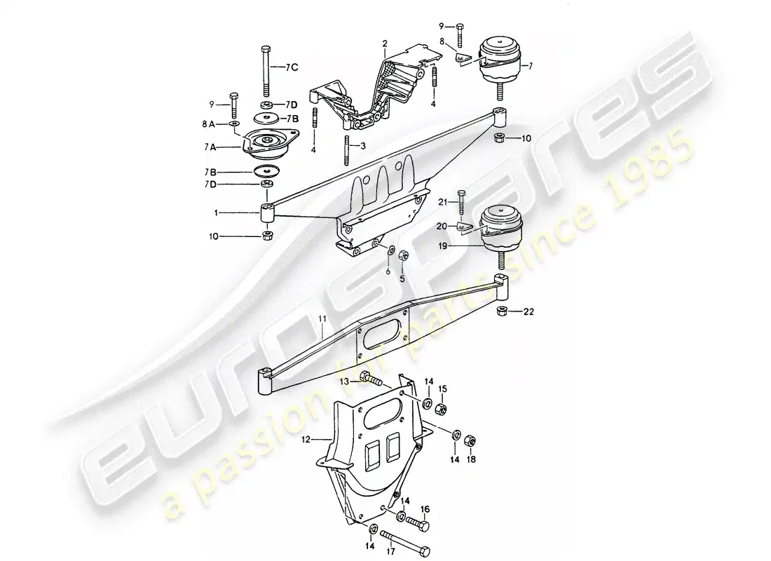 porsche 1994 (964) engine suspension parts diagram