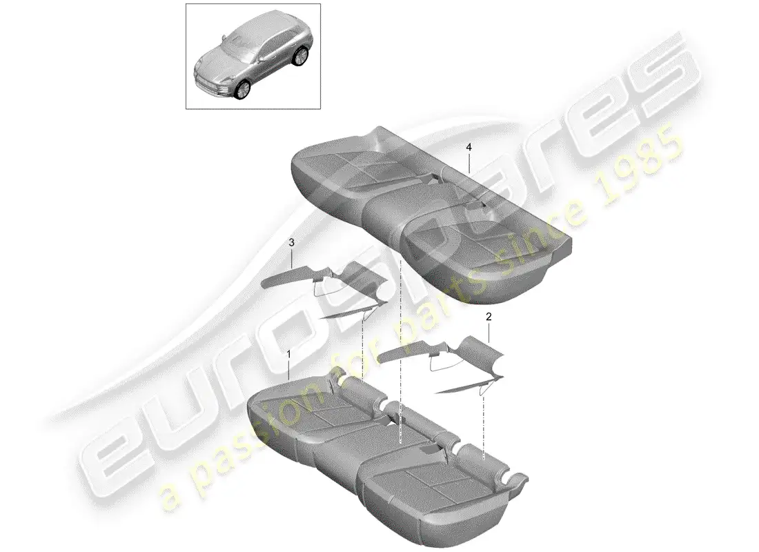 porsche 2019 (macan) foam part parts diagram
