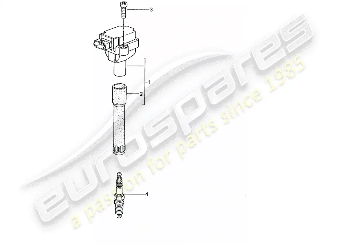 porsche 2003 (996 gt3) ignition system parts diagram