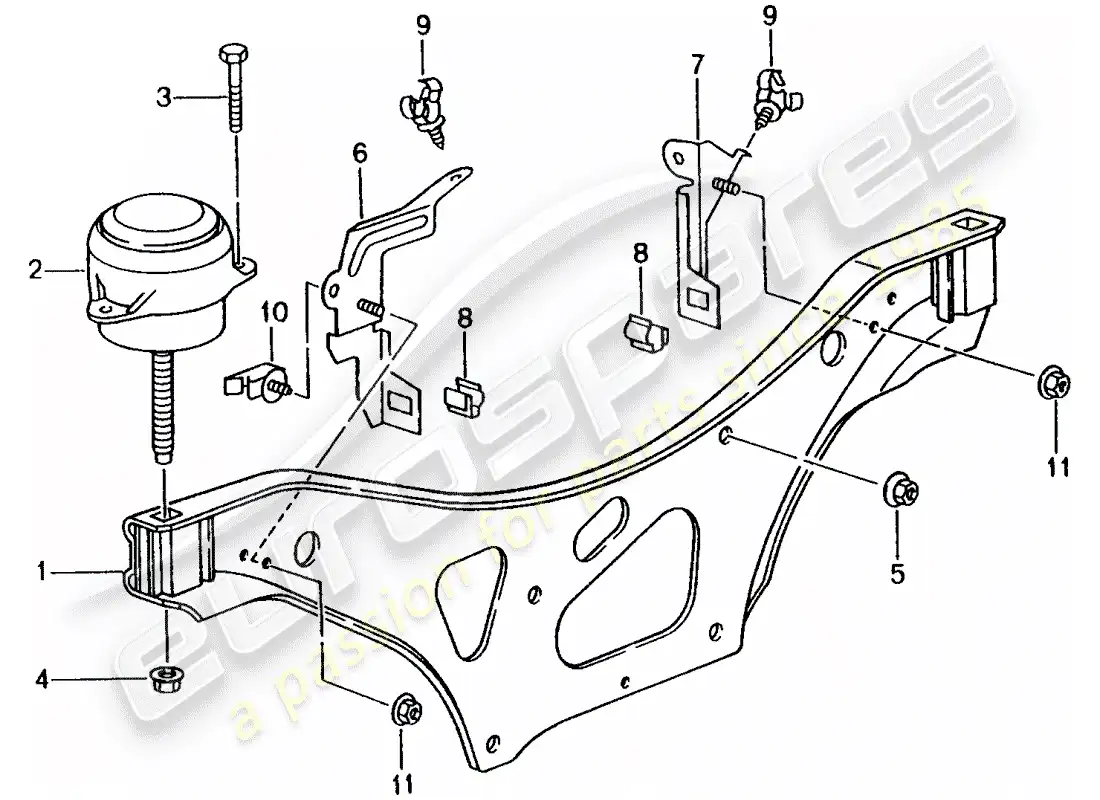 porsche 2001 (996) engine lifting tackle parts diagram