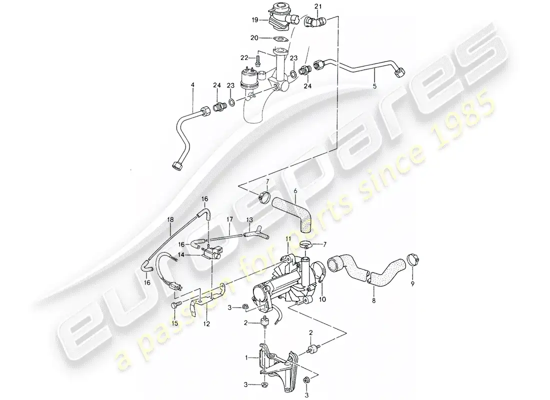 porsche 1994 (993) air injection parts diagram