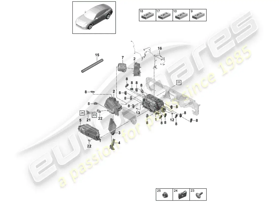 porsche 2019 (panamera 971-1) air conditioner parts diagram