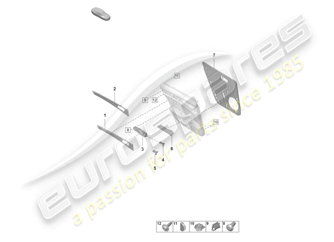 porsche 2023 (panamera 971-2) door trim panels rear doors moldings accessories and fasteners part diagram