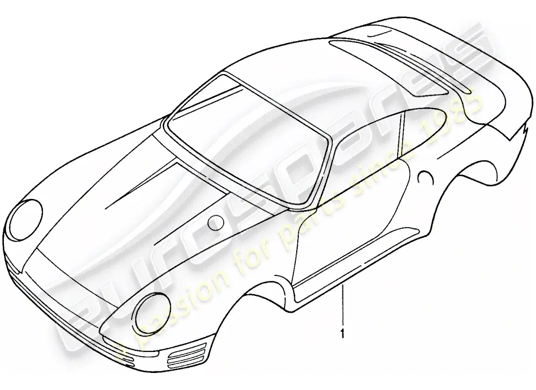 porsche 1987 (959) car body parts diagram