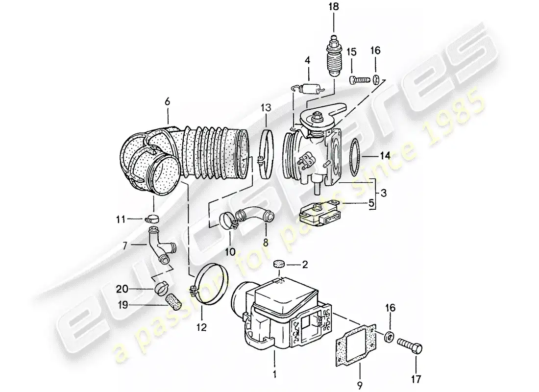 porsche 1991 (944) l-jetronic - 1 parts diagram