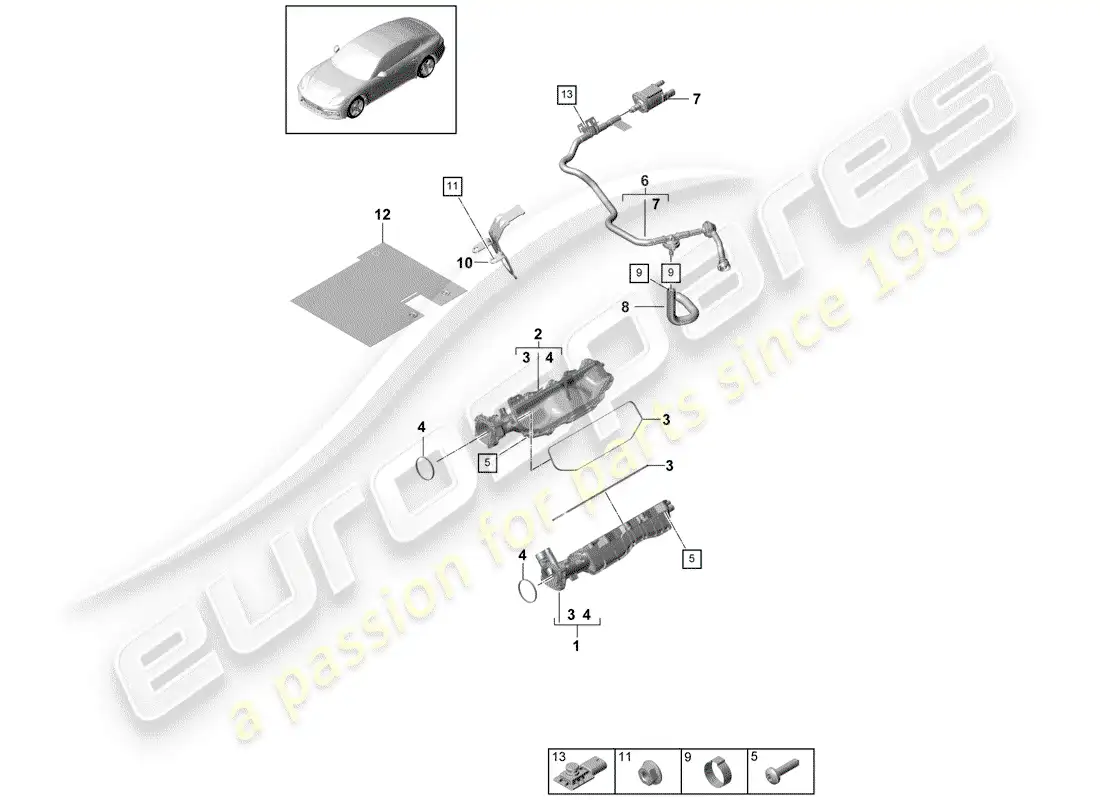 porsche 2017 (panamera 971-1) intake pipe parts diagram
